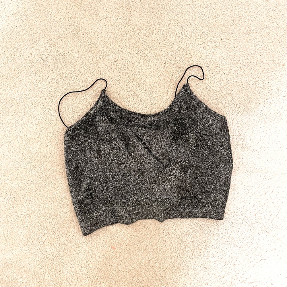 Sparkly cropped tank top